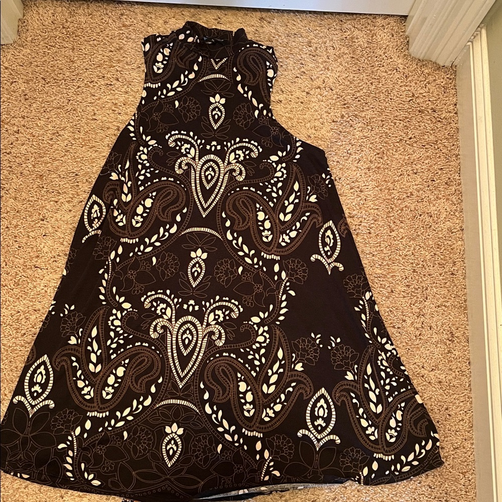 Angie Black and White Paisley Dress